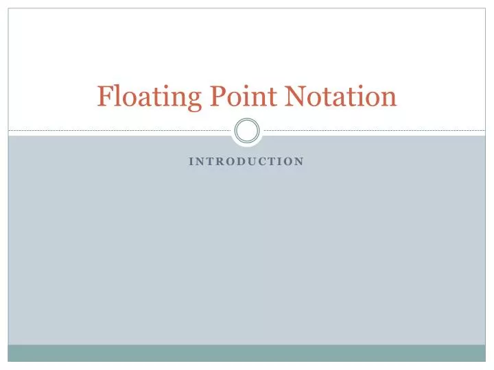 floating point notation