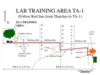 LAB TRAINING AREA TA-1 (Follow Red line from Thatcher to TA-1)