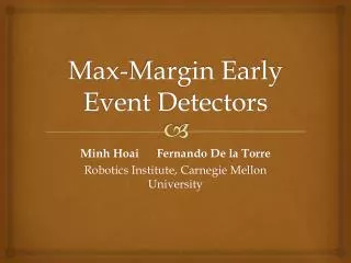 Max-Margin Early Event Detectors