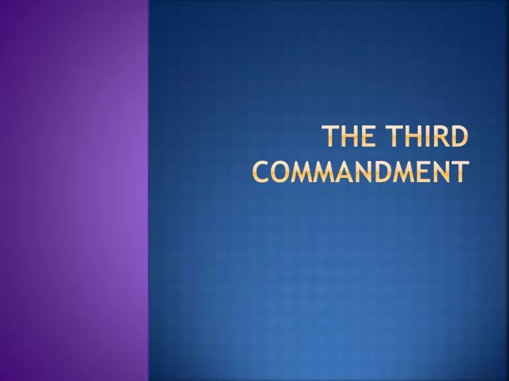 the third commandment