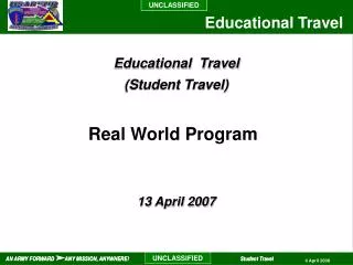 Educational Travel (Student Travel)