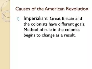 Causes of the American Revolution