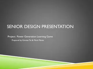 Senior design presentation