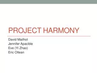 Project Harmony