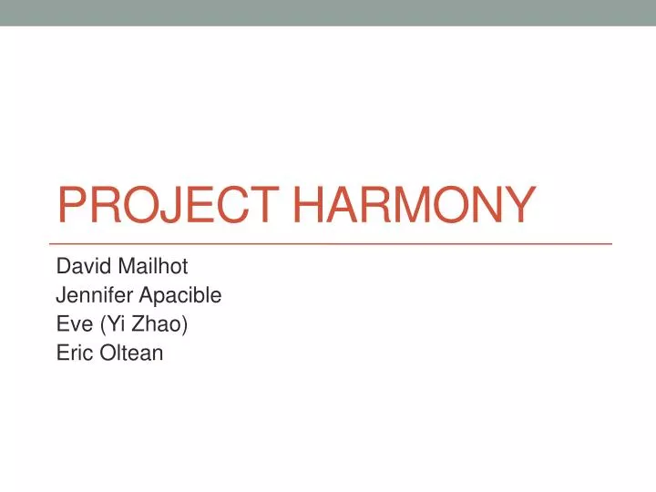 project harmony