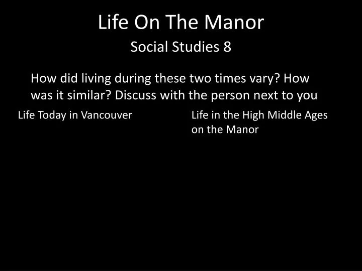 life on t he manor