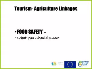 Tourism- Agriculture Linkages