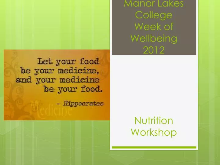manor lakes college week of wellbeing 2012 nutrition workshop