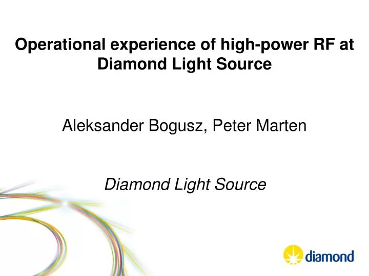 operational experience of high power rf at diamond light source