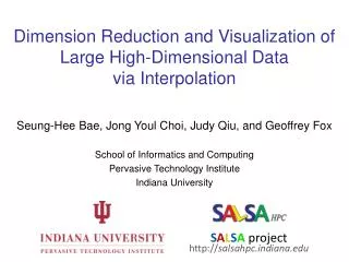 Dimension Reduction and Visualization of Large High-Dimensional Data via Interpolation