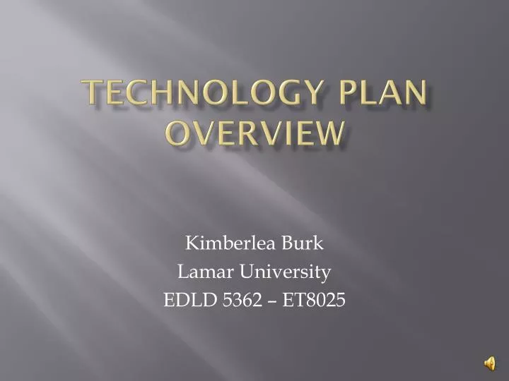 technology plan overview