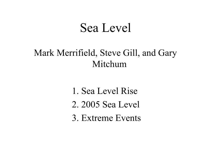 sea level