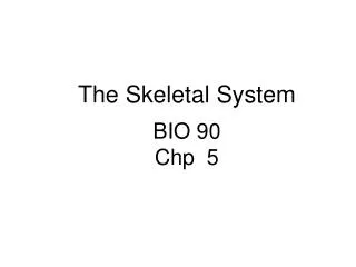 The Skeletal System BIO 90 Chp 5