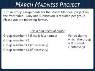 March Madness Project