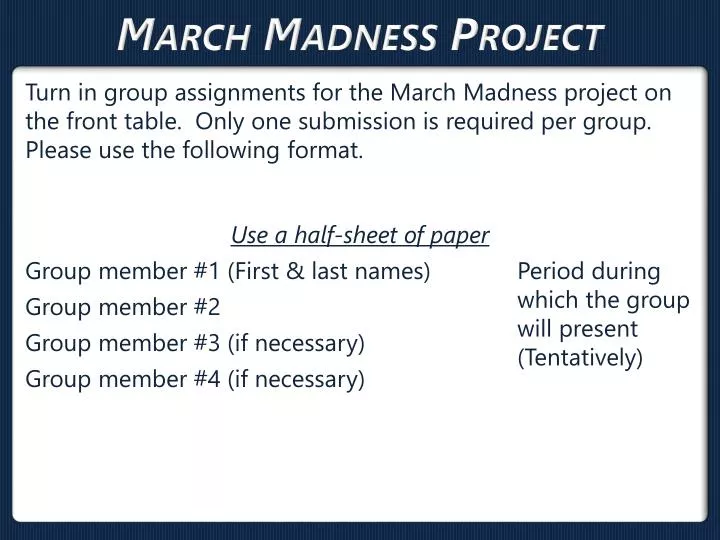 march madness project