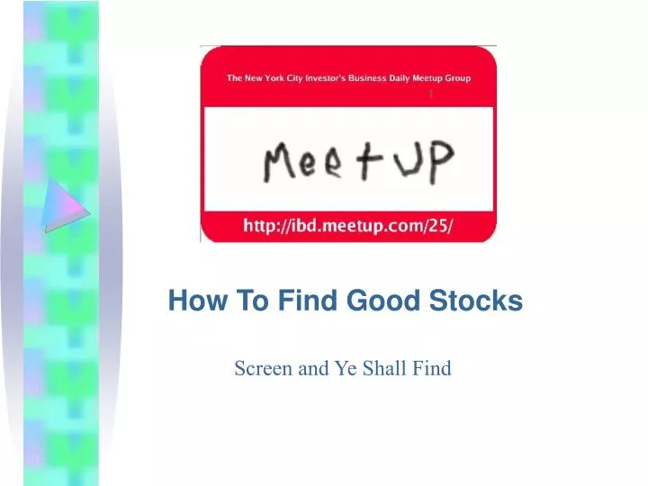 how to find good stocks