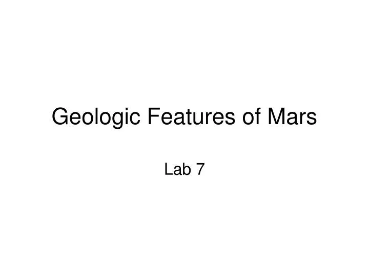 geologic features of mars