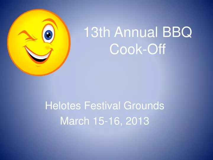 13th annual bbq cook off