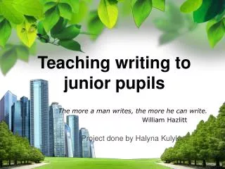 Teaching writing to junior pupils