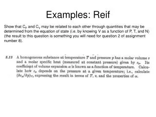 Examples: Reif