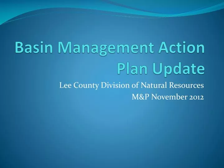 basin management action plan update