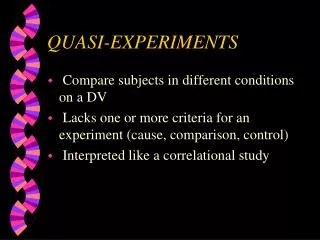 QUASI-EXPERIMENTS