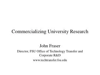 Commercializing University Research