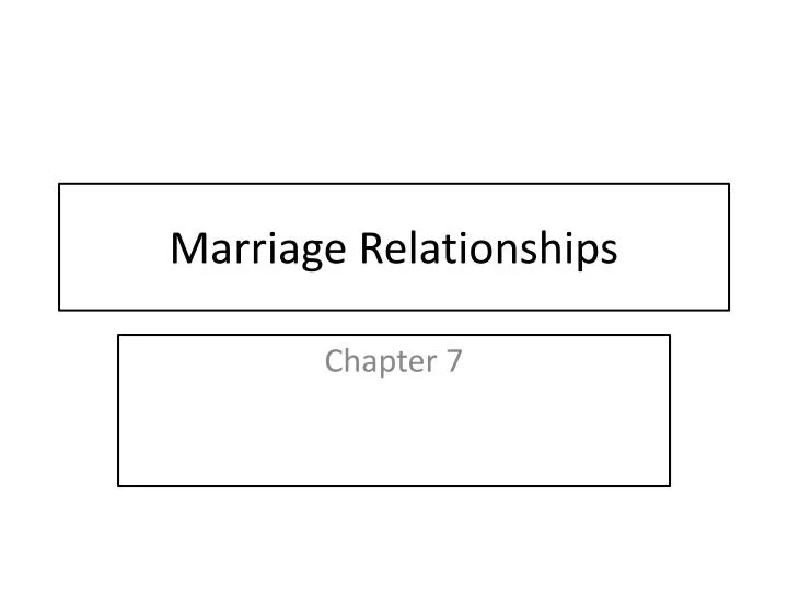 marriage relationships