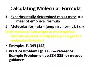 calculating molecular formula