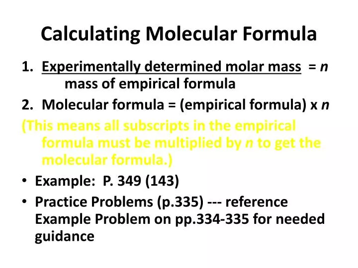 calculating molecular formula