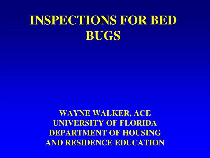 inspections for bed bugs