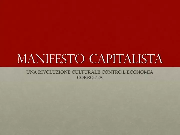 manifesto capitalista