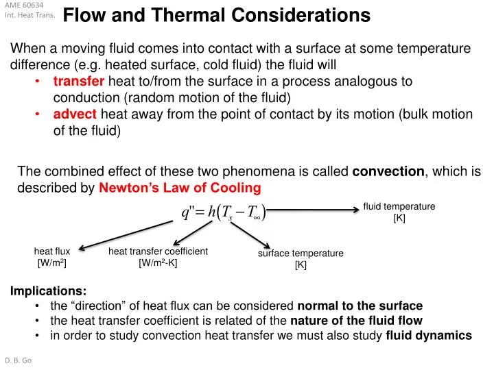 flow and thermal considerations