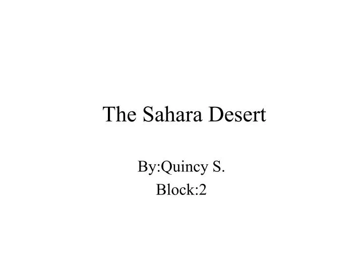 the sahara desert