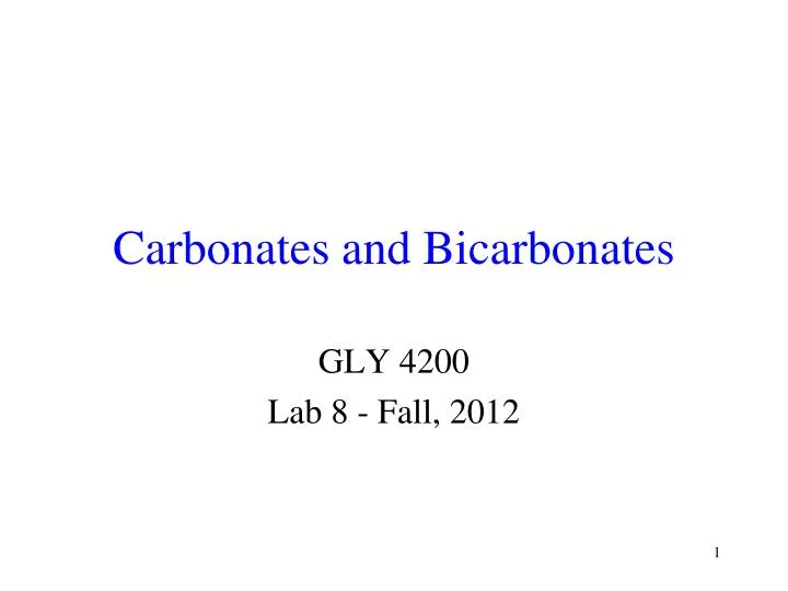 carbonates and bicarbonates