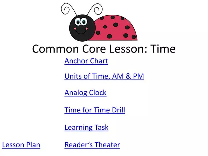 common core lesson time
