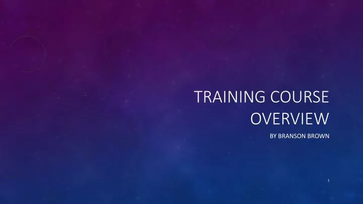 training course overview