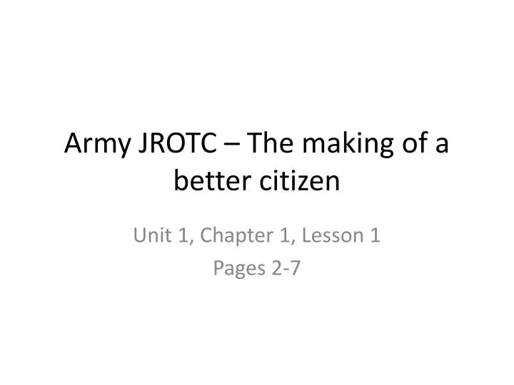 army jrotc the making of a better citizen