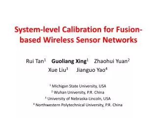System-level Calibration for Fusion-based Wireless Sensor Networks