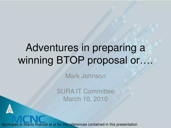 adventures in preparing a winning btop proposal or