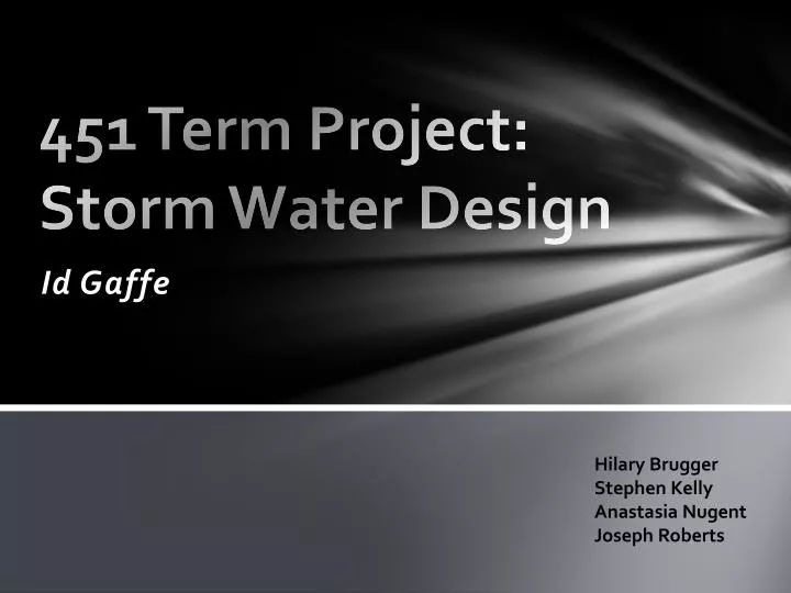 451 term project storm water design