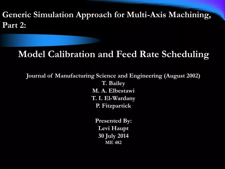 generic simulation approach for multi axis machining part 2