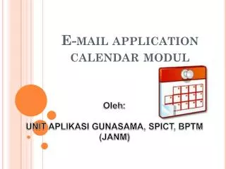 E-mail application calendar modul
