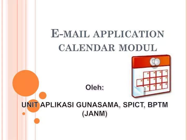e mail application calendar modul