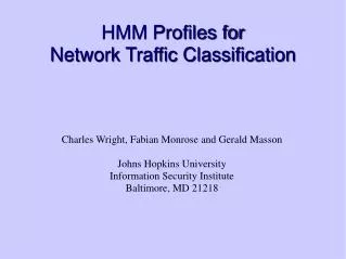 HMM Profiles for Network Traffic Classification