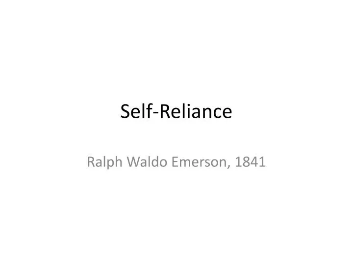 self reliance