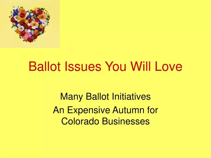 ballot issues you will love