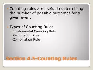 Section 4.5-Counting Rules