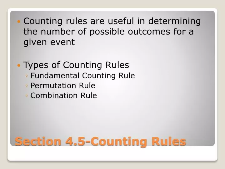 section 4 5 counting rules