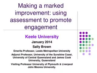 Making a marked improvement: using assessment to promote engagement
